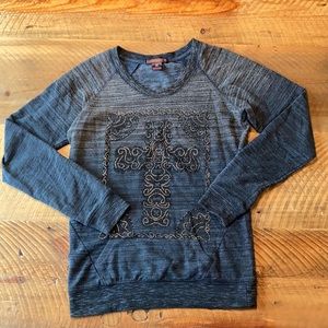 ROCK&ROLL COWGIRL Embellished Cross Sweatshirt